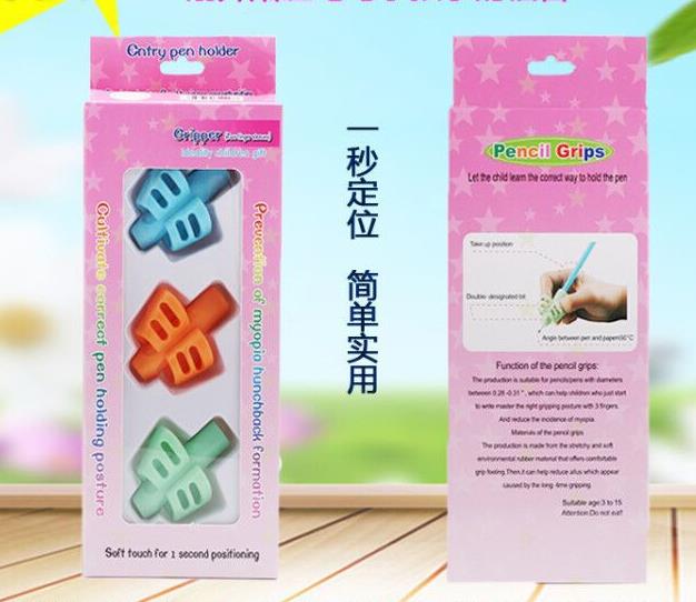 3Pcs/Set Non-toxic Children Pencil Holder Pen Writing Aid Grip Posture Correction Tools Office School Supplies E-413