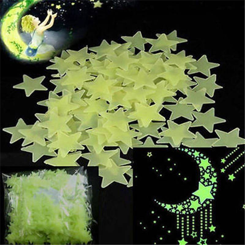 3D stars glow in the dark Luminous on Wall Stickers for Kids Room living room Wall Decal Home Decoration poster J--82