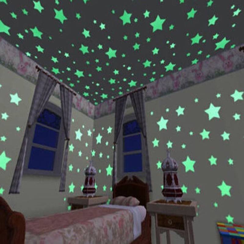 3D stars glow in the dark Luminous on Wall Stickers for Kids Room living room Wall Decal Home Decoration poster J--82