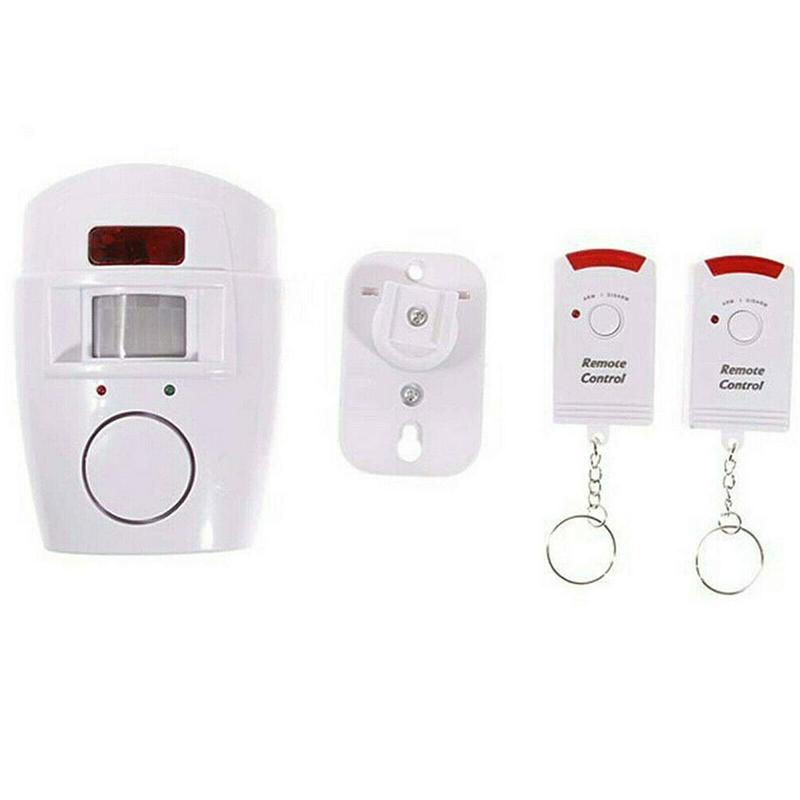 Wireless PIR Motion Sensor Detector Alarm with Remote Controls Infrared Motion Sensor Alarm Battery-powered Home Security System（Battery not included）