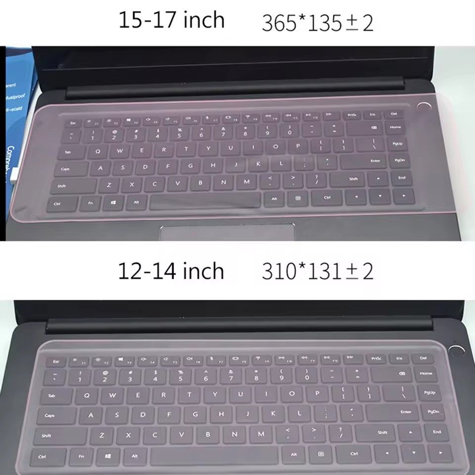 Universal Laptop Cover Keyboard Skin Dustproof Waterproof Soft Silicone Protector Generic for 12-14 inch and 15-17 inch E-1087