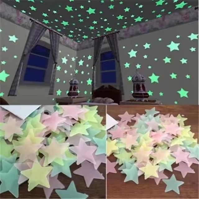 3D stars glow in the dark Luminous on Wall Stickers for Kids Room living room Wall Decal Home Decoration poster J--82