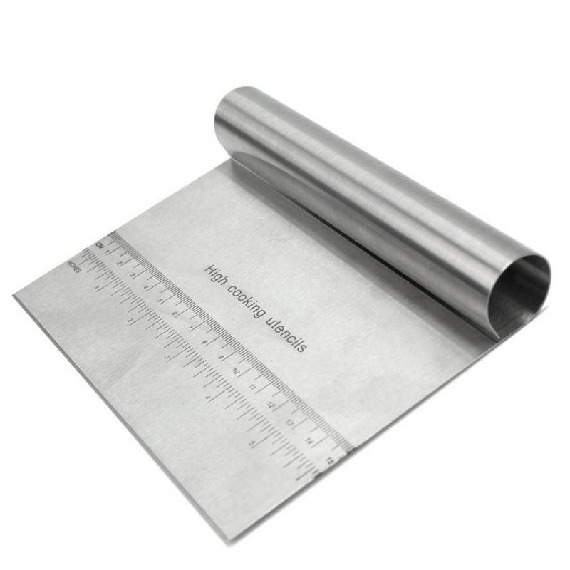 1 pc Pastry Cutter Stainless Steel Pizza Dough With Scale Scraper Cutter Kitchen Flour Slicer Baking Cake Spatulas Tool J--24