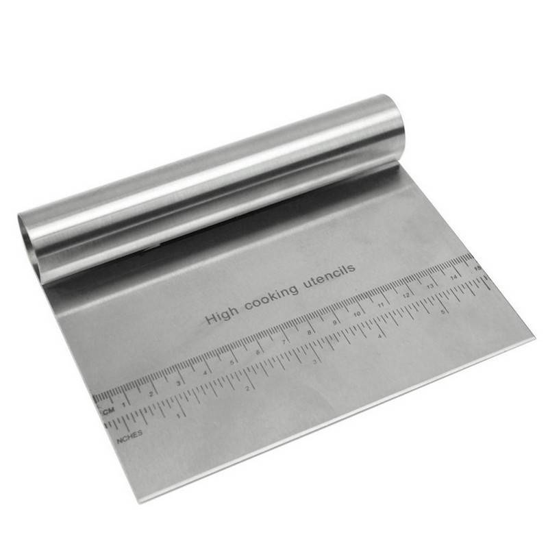 1 pc Pastry Cutter Stainless Steel Pizza Dough With Scale Scraper Cutter Kitchen Flour Slicer Baking Cake Spatulas Tool J--24