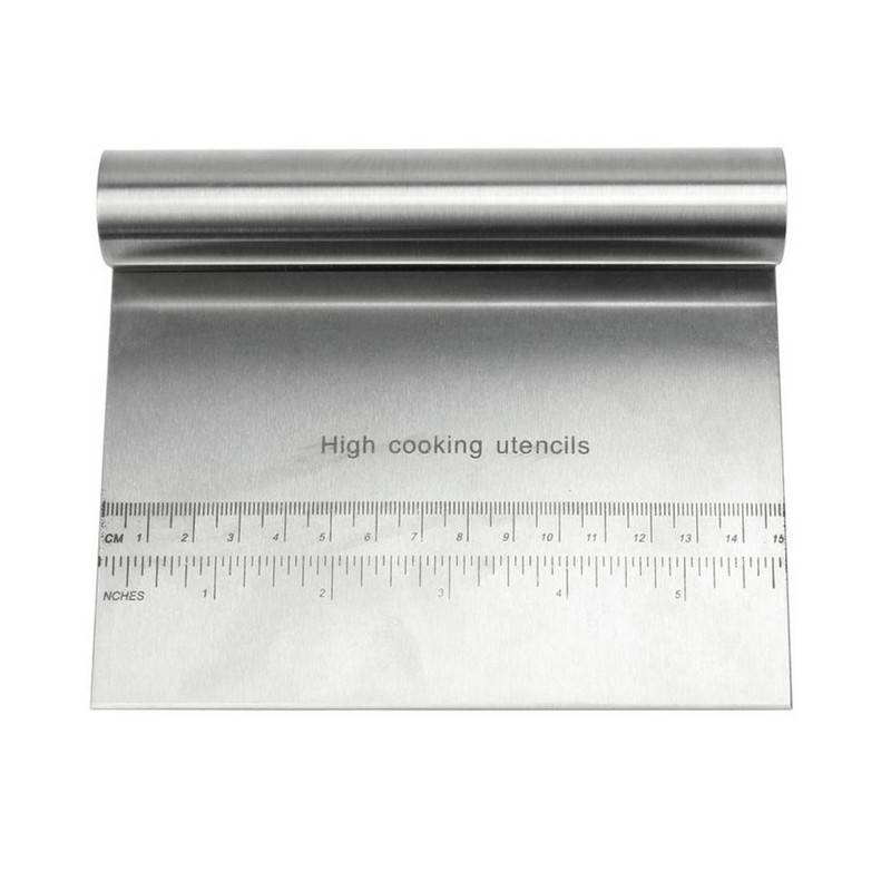 1 pc Pastry Cutter Stainless Steel Pizza Dough With Scale Scraper Cutter Kitchen Flour Slicer Baking Cake Spatulas Tool J--24