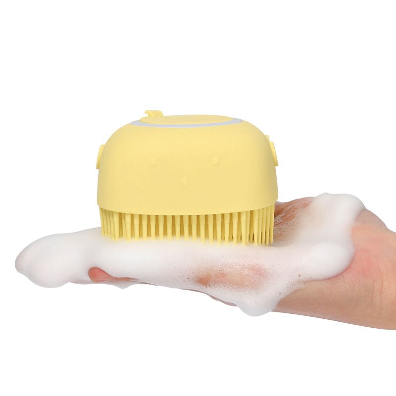 Bathroom Dog Bath Brush Massage Gloves Soft Safety Silicone Comb with Shampoo Box Pet Accessories for Cats Shower Tool &E-914