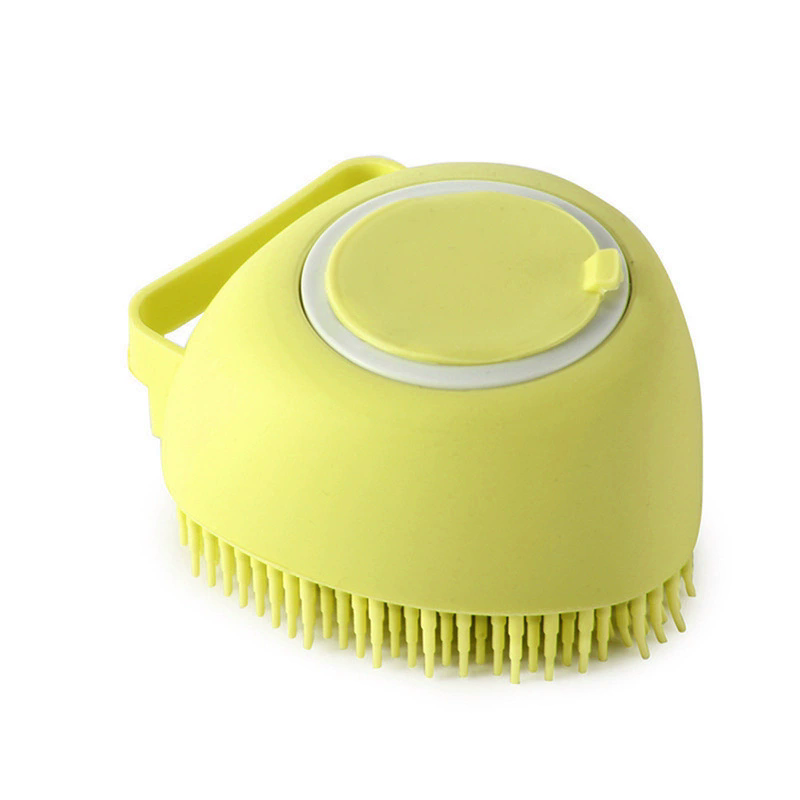 Bathroom Dog Bath Brush Massage Gloves Soft Safety Silicone Comb with Shampoo Box Pet Accessories for Cats Shower Tool &E-914