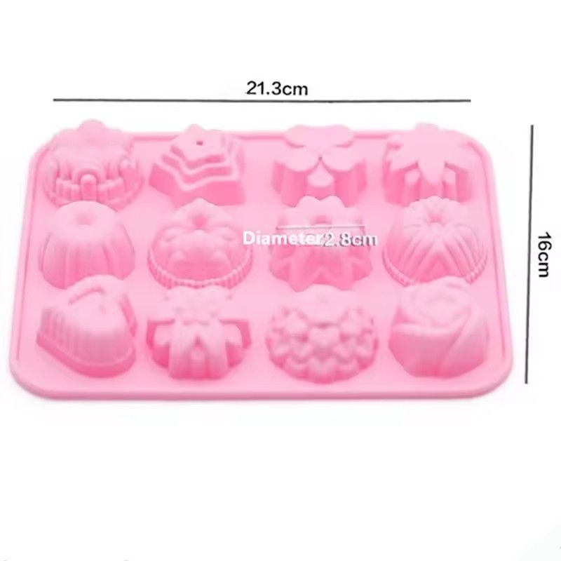 Silicone Cake Mould 12 hole different flower pudding jelly mould chocolate D-10-7