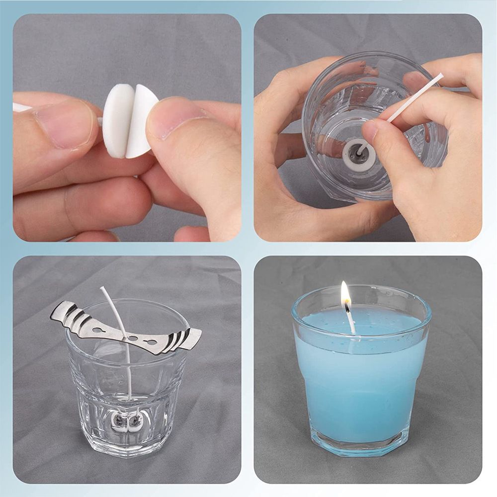 100pc/1set candle wick set, three hole wick holder, smokeless wick, candle wick special double-sided adhesive C-474