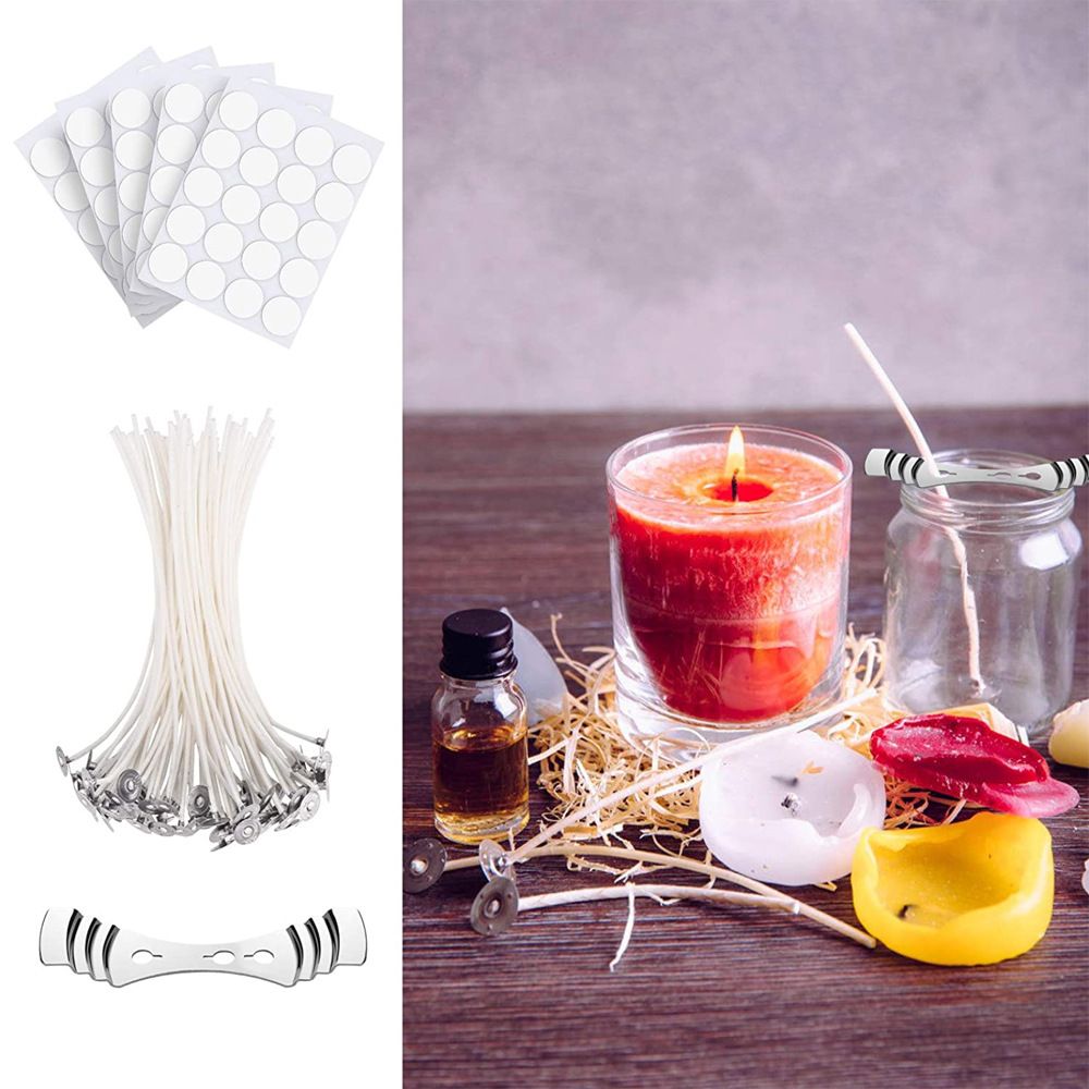 100pc/1set candle wick set, three hole wick holder, smokeless wick, candle wick special double-sided adhesive C-474