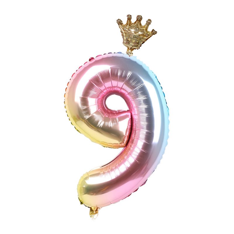 32-inch Digital Balloon Children's Birthday Cartoon Inflatable Children Birthday Party Decoration Party Hat Column Balloon Toy E-1185