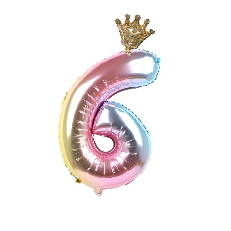 32-inch Digital Balloon Children's Birthday Cartoon Inflatable Children Birthday Party Decoration Party Hat Column Balloon Toy E-1185