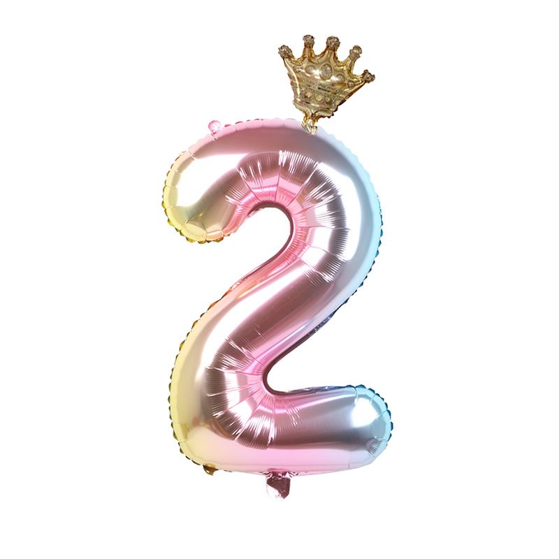 32-inch Digital Balloon Children's Birthday Cartoon Inflatable Children Birthday Party Decoration Party Hat Column Balloon Toy E-1185