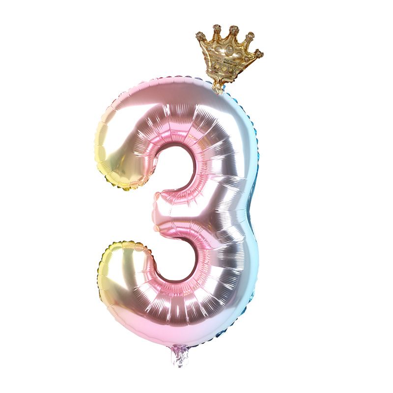 32-inch Digital Balloon Children's Birthday Cartoon Inflatable Children Birthday Party Decoration Party Hat Column Balloon Toy E-1185