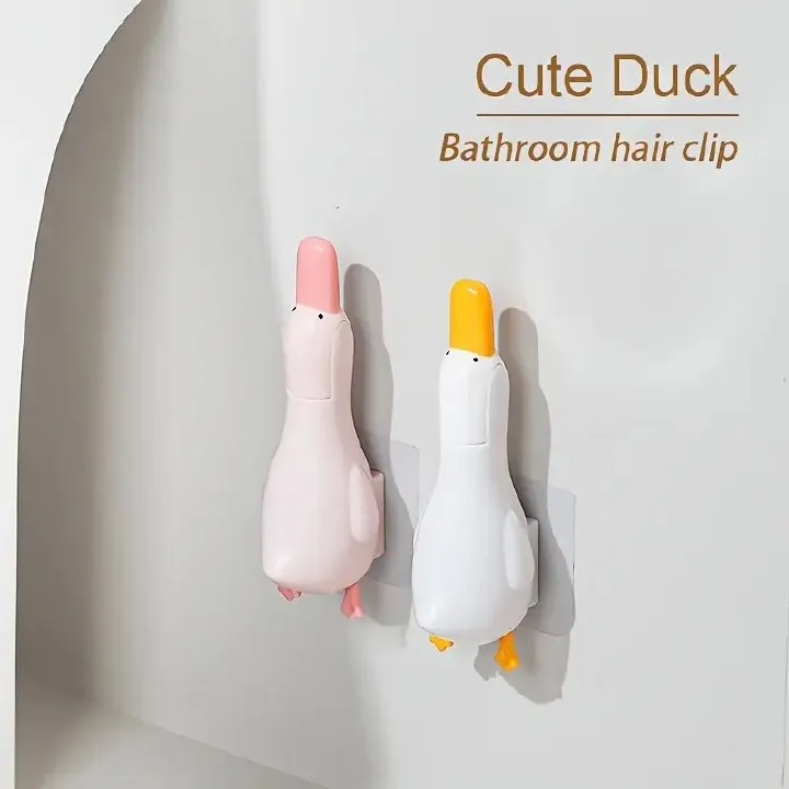 2-in-1 cute duck shaped double head design cleaning clip dust removal shovel - bathroom cleaning tool with drainage hole
