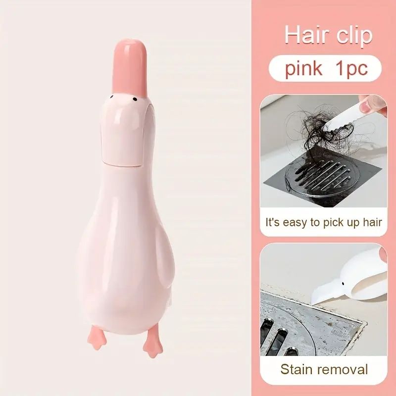 2-in-1 cute duck shaped double head design cleaning clip dust removal shovel - bathroom cleaning tool with drainage hole