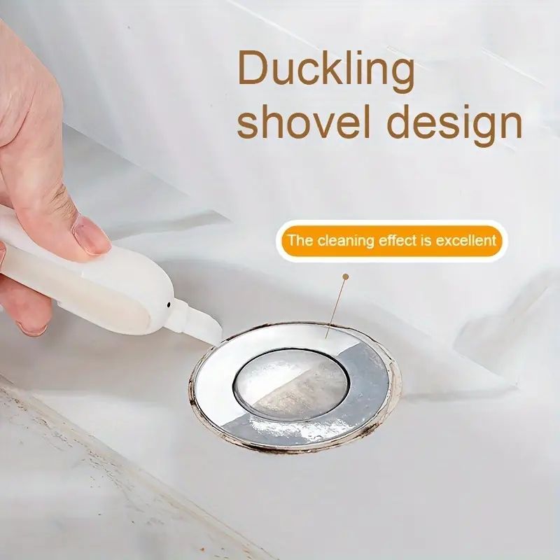 2-in-1 cute duck shaped double head design cleaning clip dust removal shovel - bathroom cleaning tool with drainage hole
