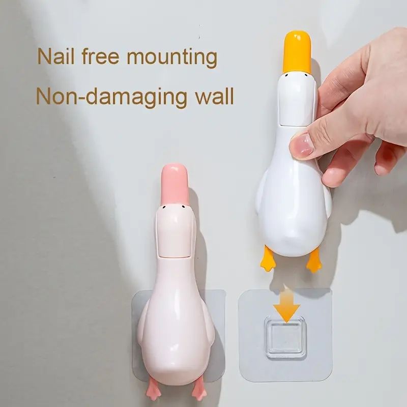 2-in-1 cute duck shaped double head design cleaning clip dust removal shovel - bathroom cleaning tool with drainage hole