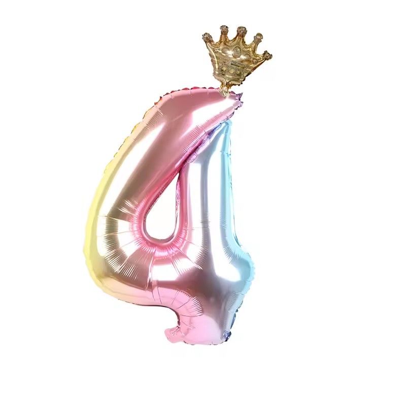 32-inch Digital Balloon Children's Birthday Cartoon Inflatable Children Birthday Party Decoration Party Hat Column Balloon Toy E-1185