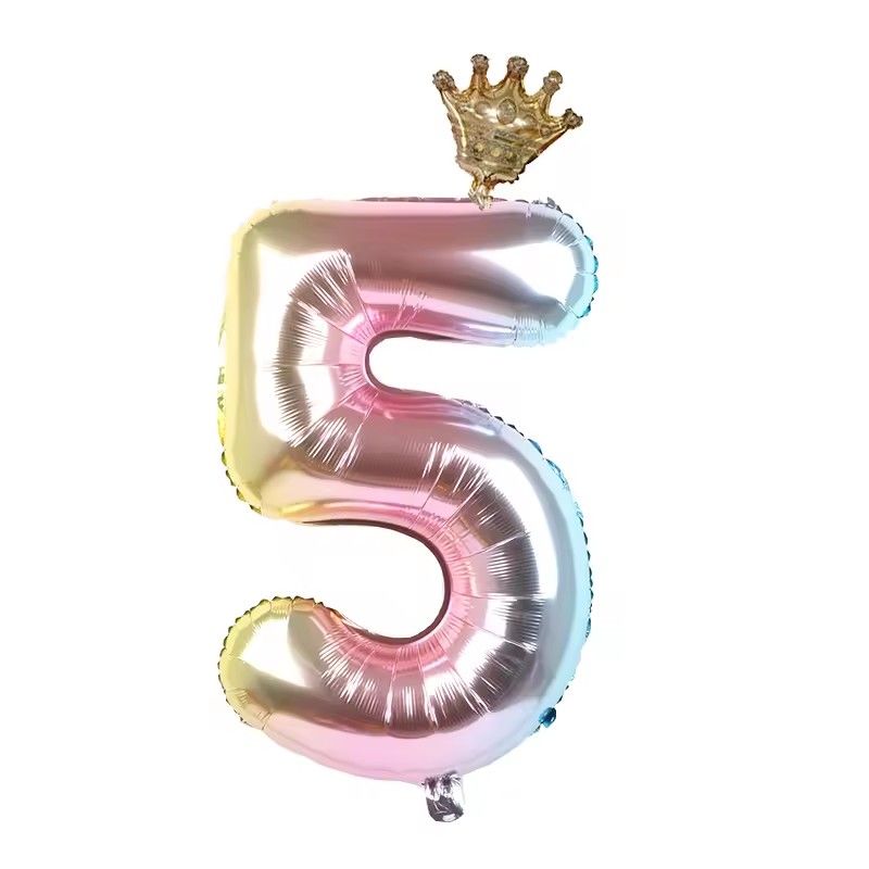 32-inch Digital Balloon Children's Birthday Cartoon Inflatable Children Birthday Party Decoration Party Hat Column Balloon Toy E-1185