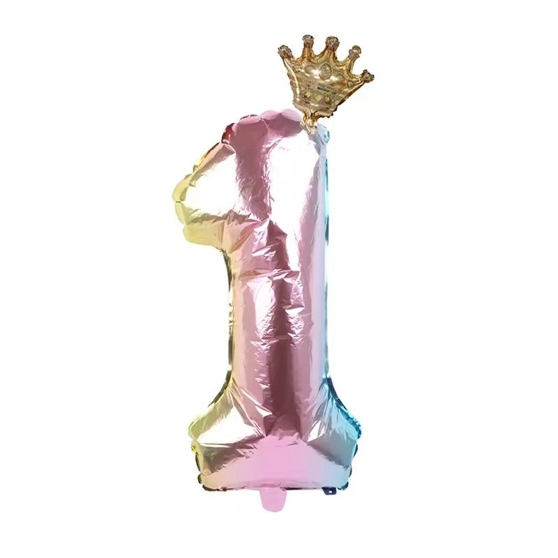 32-inch Digital Balloon Children's Birthday Cartoon Inflatable Children Birthday Party Decoration Party Hat Column Balloon Toy E-1185