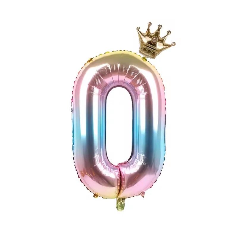 32-inch Digital Balloon Children's Birthday Cartoon Inflatable Children Birthday Party Decoration Party Hat Column Balloon Toy E-1185