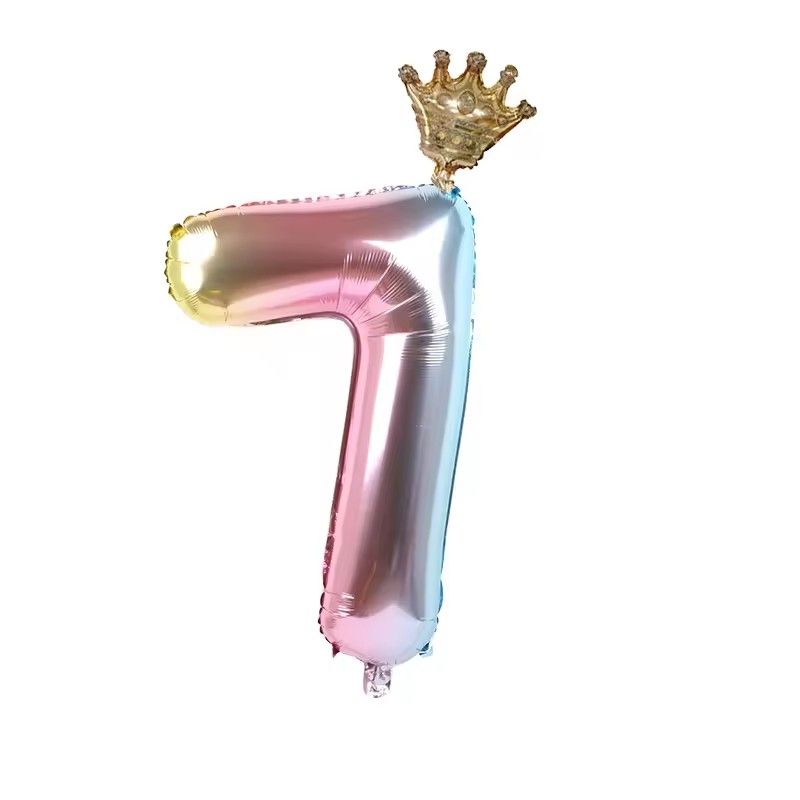 32-inch Digital Balloon Children's Birthday Cartoon Inflatable Children Birthday Party Decoration Party Hat Column Balloon Toy E-1185