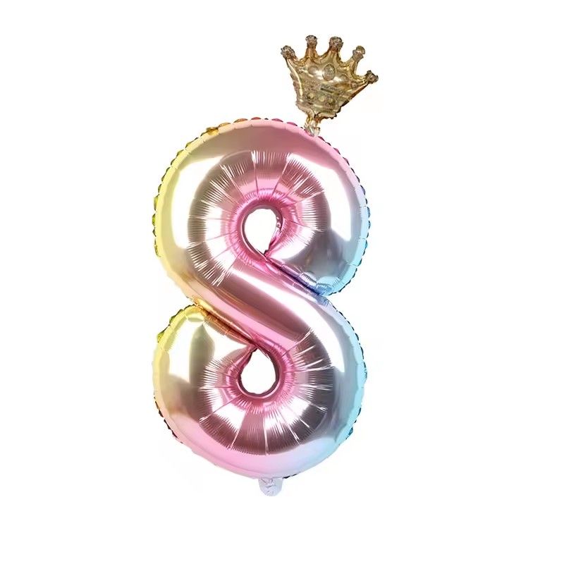 32-inch Digital Balloon Children's Birthday Cartoon Inflatable Children Birthday Party Decoration Party Hat Column Balloon Toy E-1185