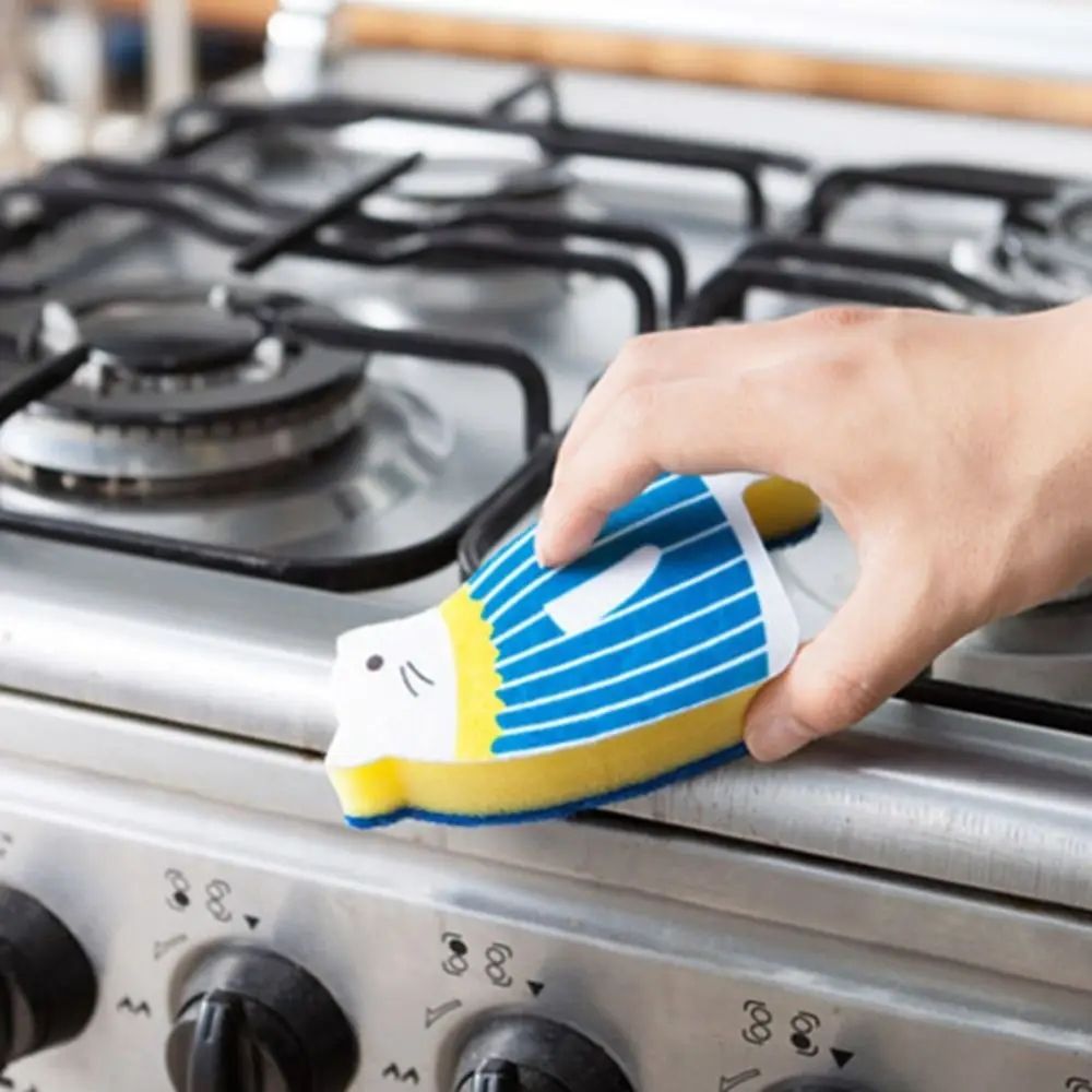 Japanese style kitchen dishwashing sponge cat cute cartoon dishwashing cloth cleaning products kitchen supplies