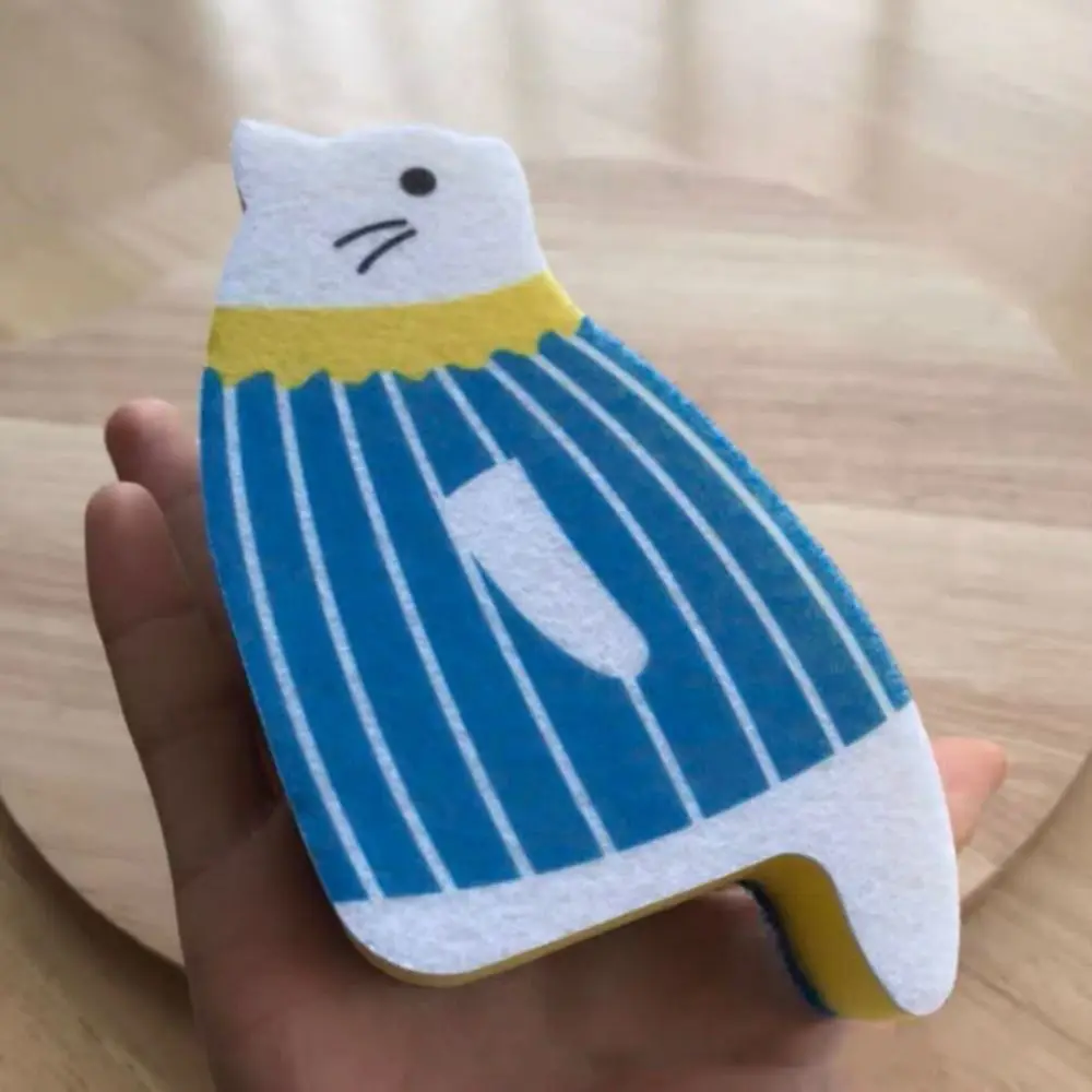 Japanese style kitchen dishwashing sponge cat cute cartoon dishwashing cloth cleaning products kitchen supplies
