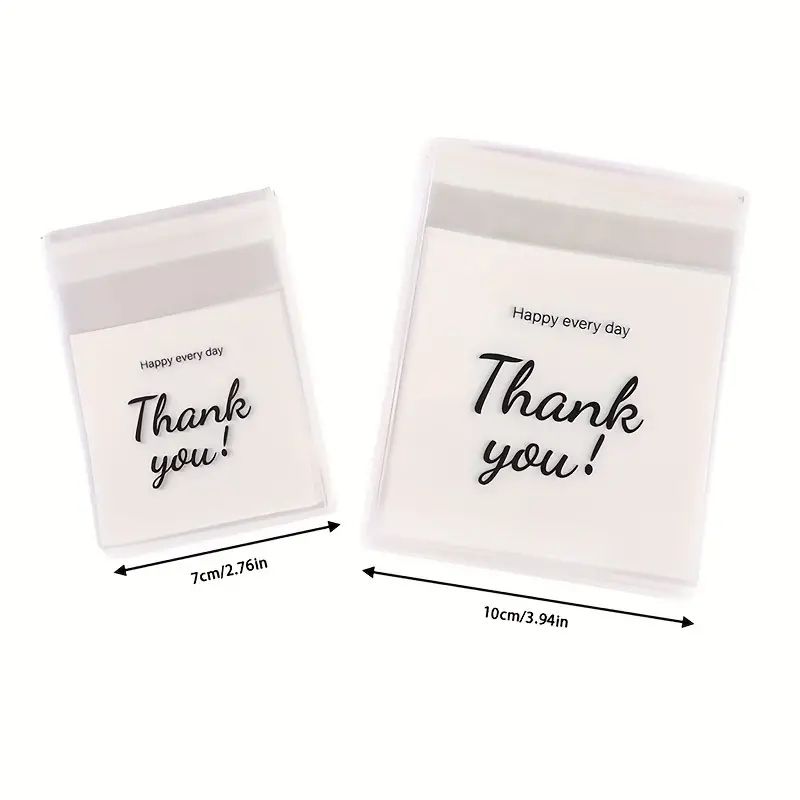 Thank You Clear Bags Self Adhesive Candy Cookie Bakery Bags Self Adhesive Individual Gift Pastry Bags, Biscuit Self-seal E-821
