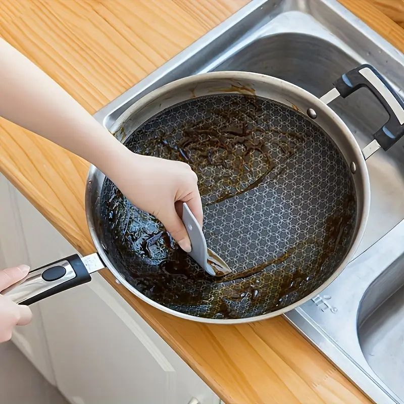 Household Kitchen Multifunctional Soft Scraper Dirt and Grease Cleaning Tool Silicone Scraper To Clean Pots and Oil Stains