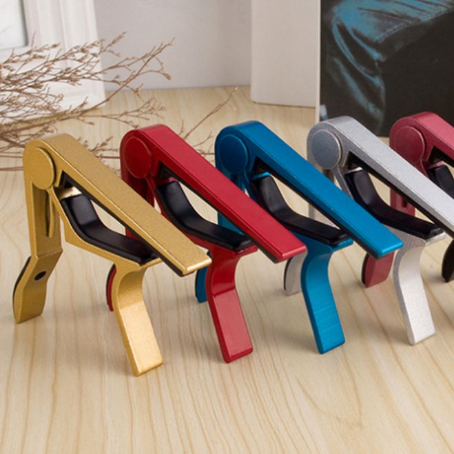High Quality Aluminium Alloy Metal Guitar Capo Quick Change Clamp Key Acoustic Classic Guitar Capo Tone Adjusting Guitar Parts E-379