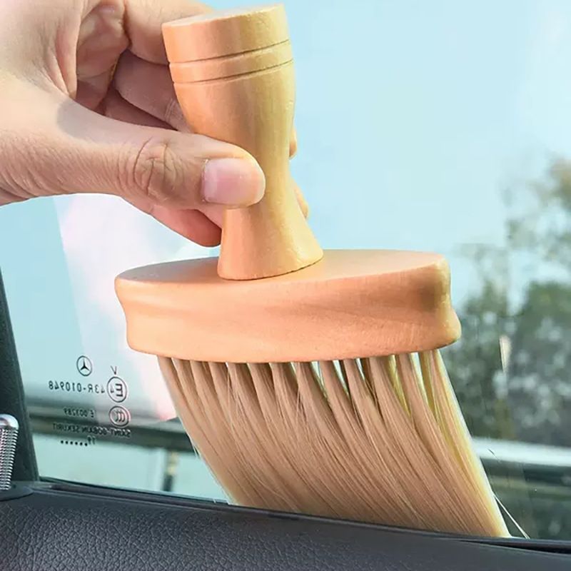 Car interior cleaning tool, air conditioning vent cleaning brush, car wash brush, car interior gap dust removal solid wood brush