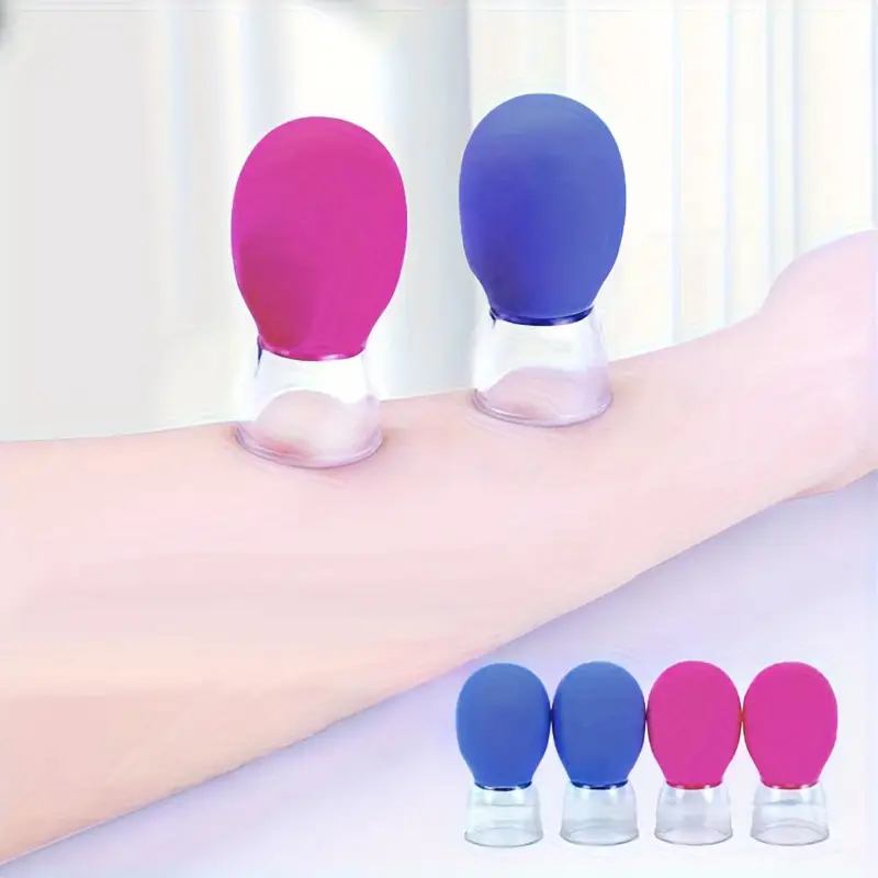 5pcs Mini Silicone Facial Massage Cup: Detachable Massage Tool for Face, Body, Eyes, Cheeks - No Alcohol, Battery-Free C-604