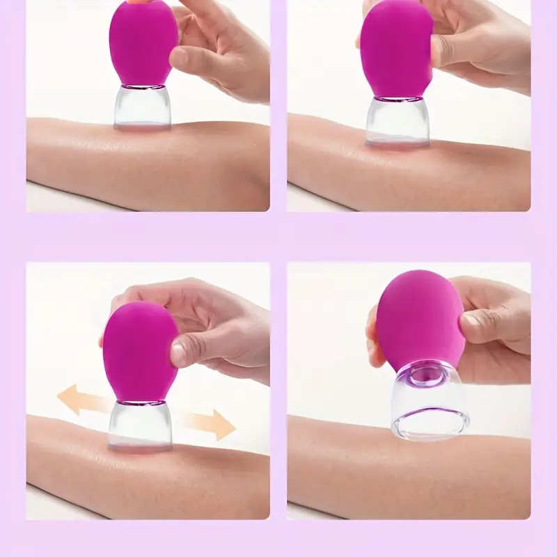 5pcs Mini Silicone Facial Massage Cup: Detachable Massage Tool for Face, Body, Eyes, Cheeks - No Alcohol, Battery-Free C-604