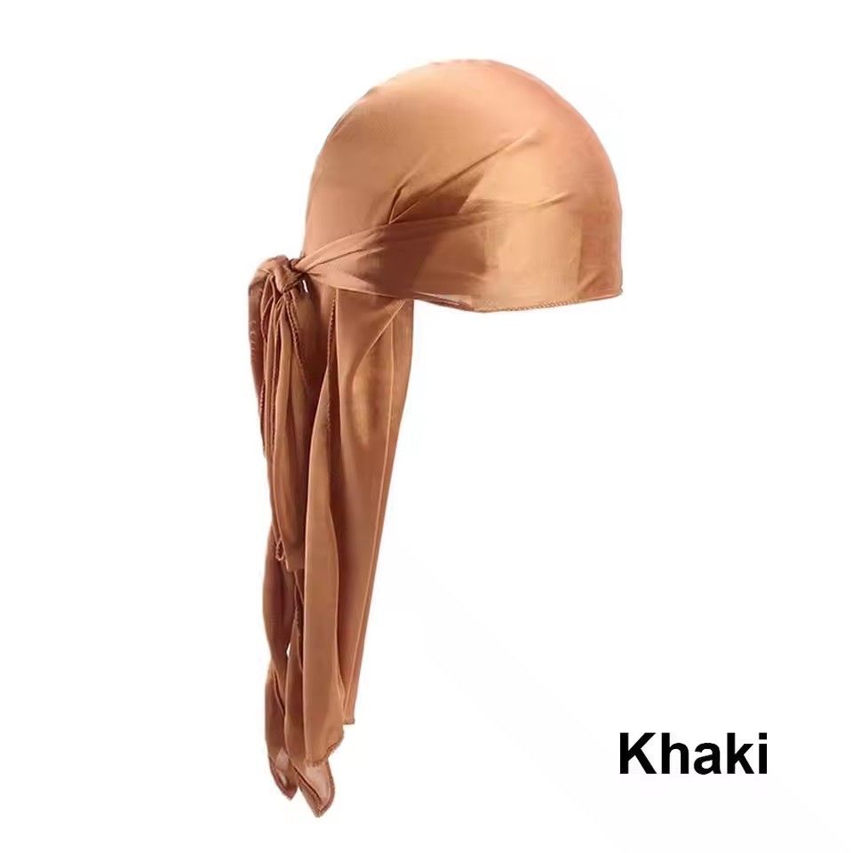 Men Women Chemo Cap Pre-Tied Headwrap Bandana Silk Durag Pirate Hat Turban Hijab Adjustable