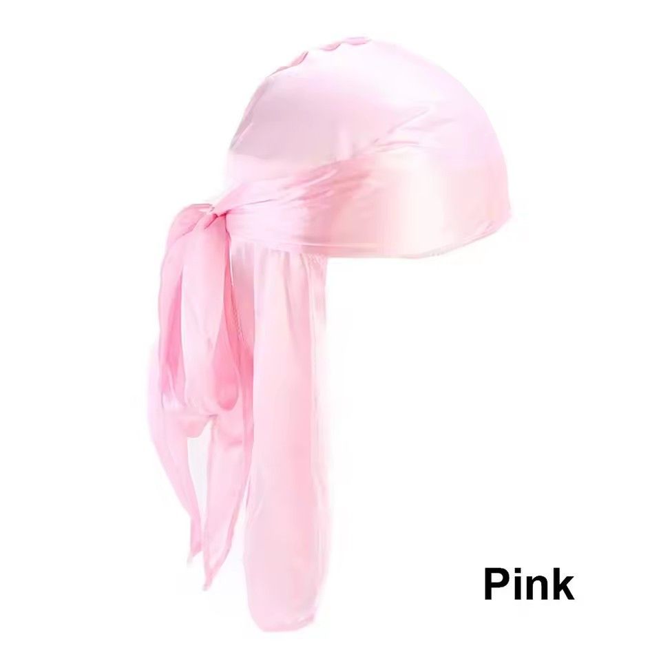 Men Women Chemo Cap Pre-Tied Headwrap Bandana Silk Durag Pirate Hat Turban Hijab Adjustable