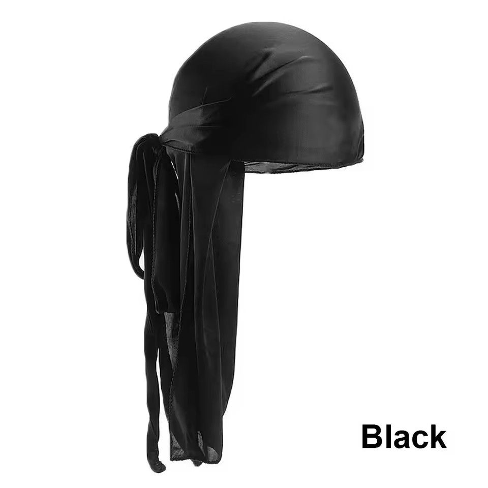 Men Women Chemo Cap Pre-Tied Headwrap Bandana Silk Durag Pirate Hat Turban Hijab Adjustable