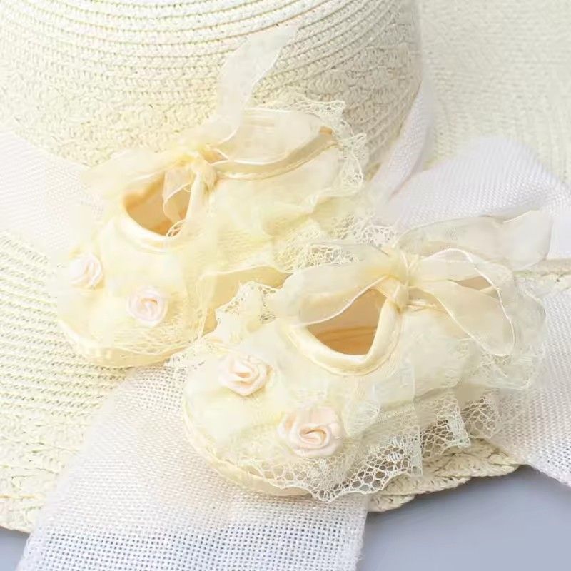 Cute Lace Princess Shoes Newborn Infant Toddler Crib Shoes Soft Sole Floor First Walkers