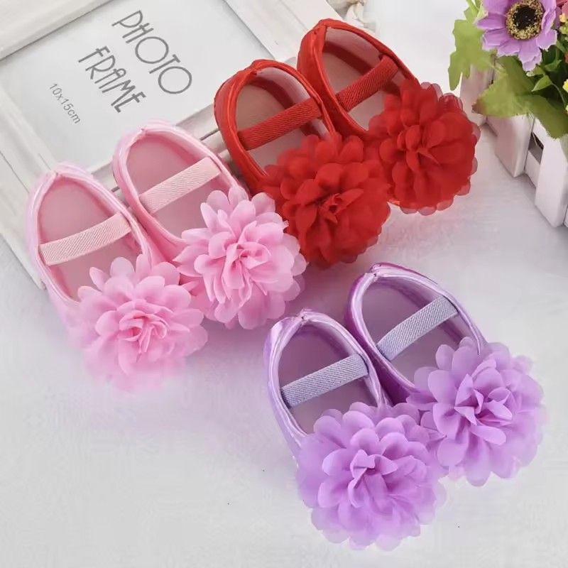 Girl Shallow Princess Shoes Newborn Flower Satin Shoes Soft Sole Toddler Infant Shoes First Walker