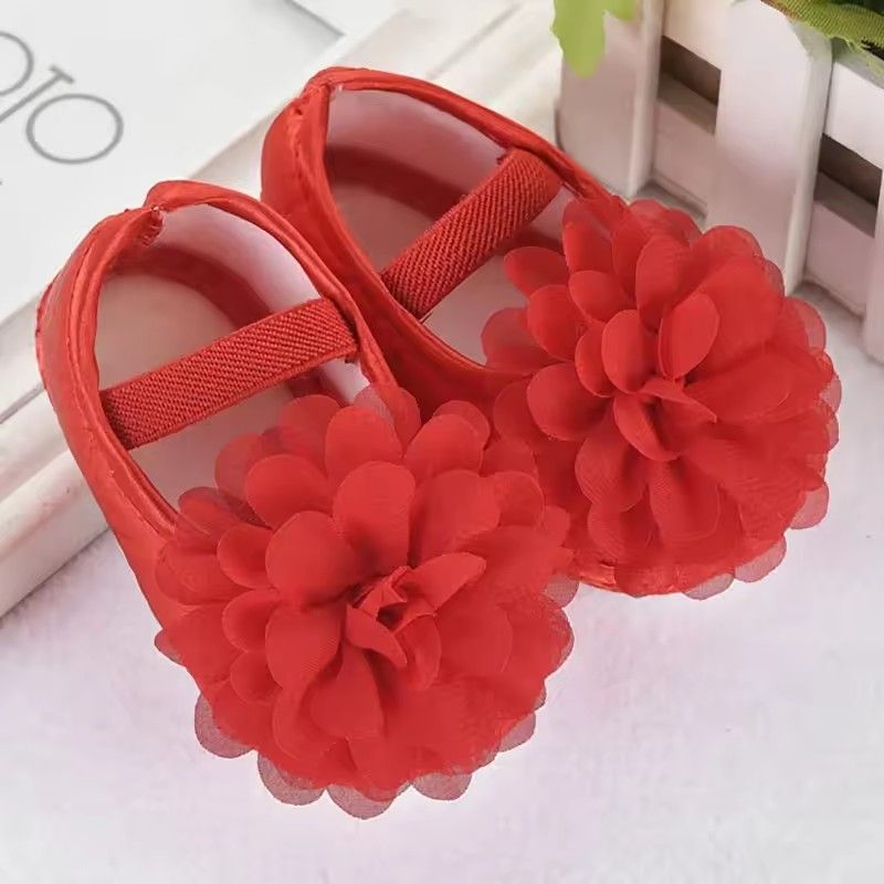 Girl Shallow Princess Shoes Newborn Flower Satin Shoes Soft Sole Toddler Infant Shoes First Walker