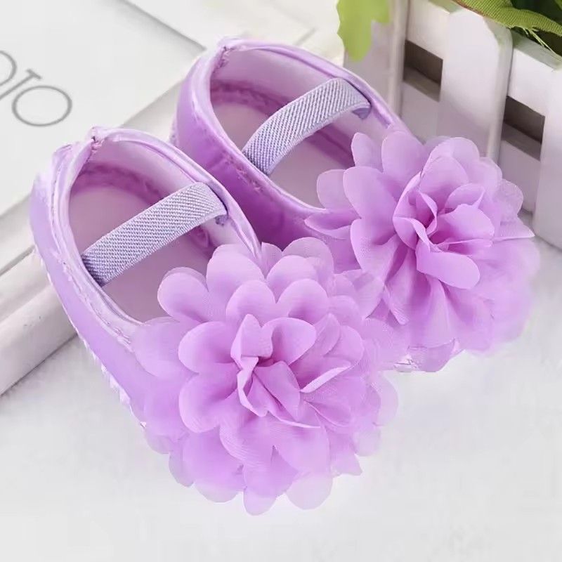 Girl Shallow Princess Shoes Newborn Flower Satin Shoes Soft Sole Toddler Infant Shoes First Walker