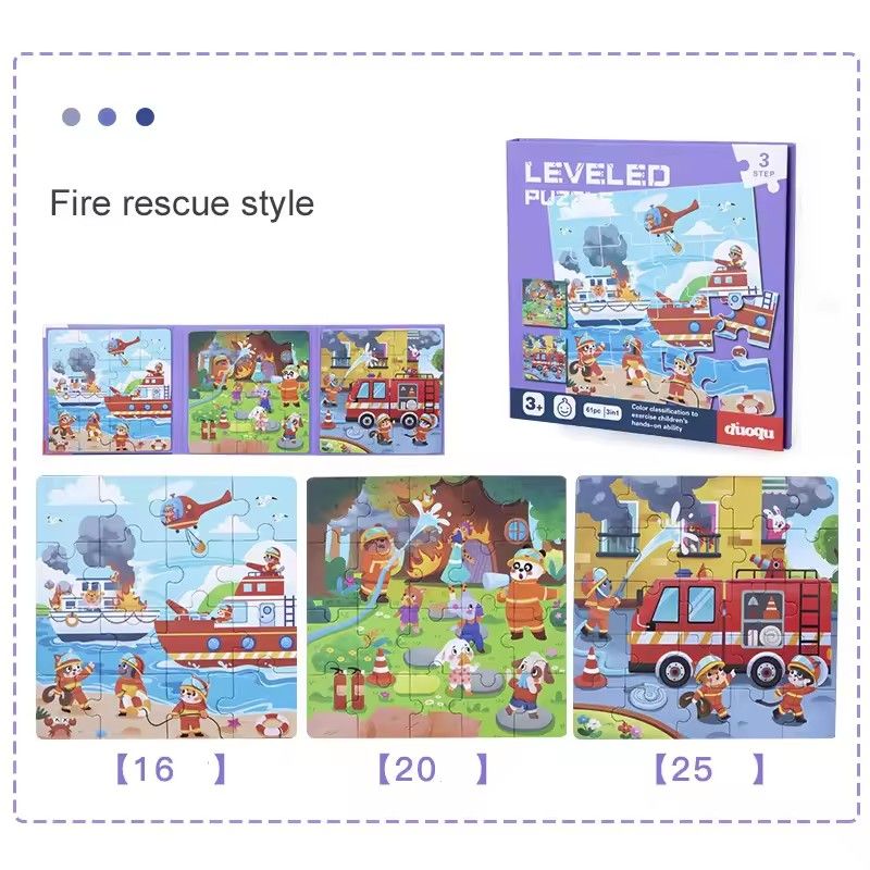 Children's Montessori Scene Puzzle Animal Traffic Dinosaur Magnetic Puzzle Educational Toys For Kids Boys Girl Gift 3--6Years