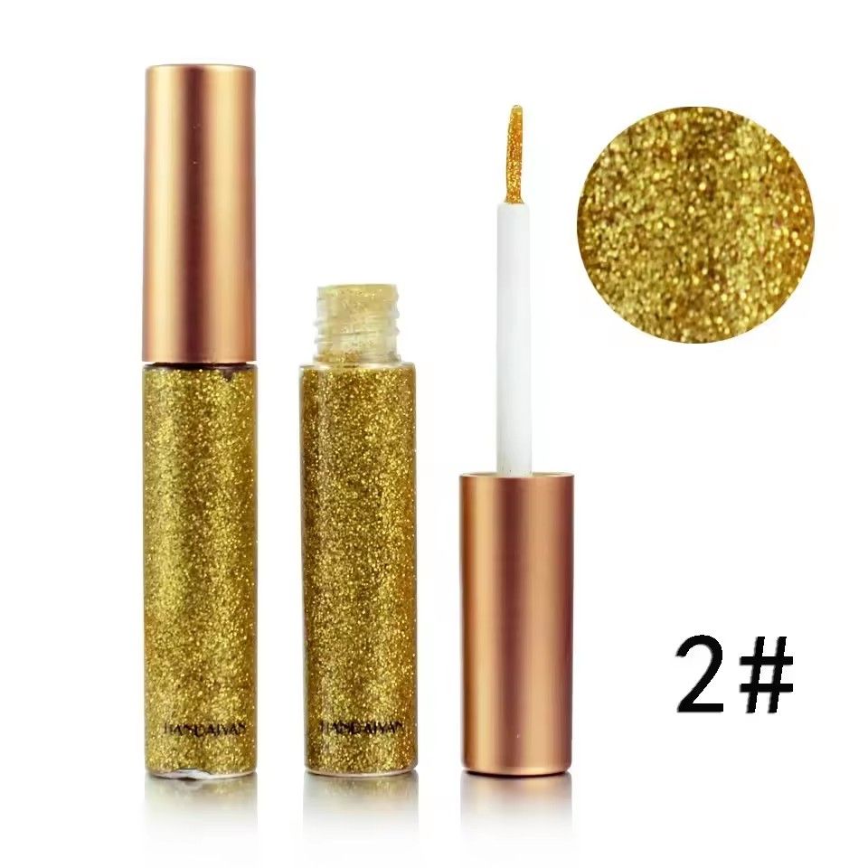 White Gold Glitter Eyeshadow For Easy to Wear Waterproof Liquid Sequin Eyeliner pen Beauty Eye Liner Makeup tool B2-185