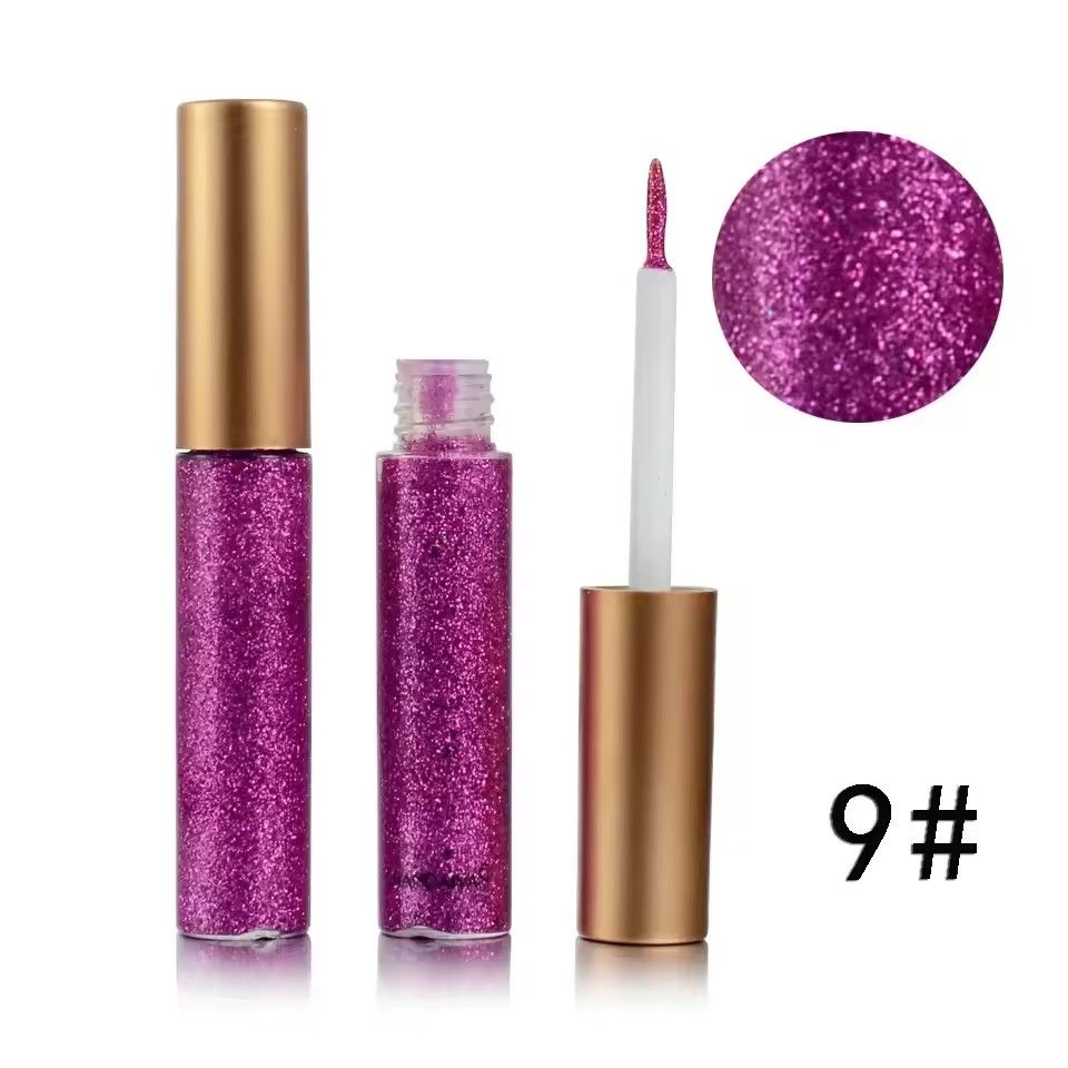 White Gold Glitter Eyeshadow For Easy to Wear Waterproof Liquid Sequin Eyeliner pen Beauty Eye Liner Makeup tool B2-185