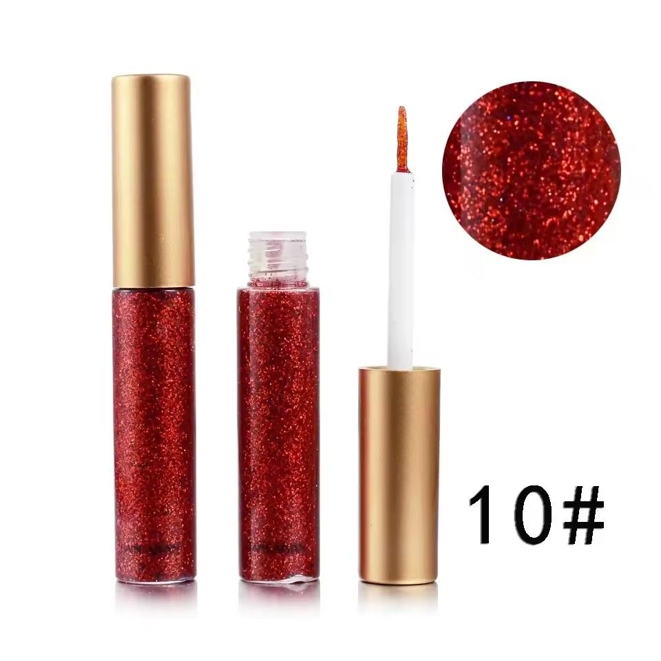 White Gold Glitter Eyeshadow For Easy to Wear Waterproof Liquid Sequin Eyeliner pen Beauty Eye Liner Makeup tool B2-185