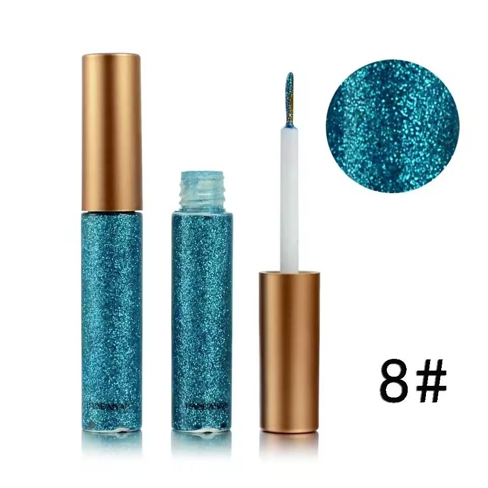 White Gold Glitter Eyeshadow For Easy to Wear Waterproof Liquid Sequin Eyeliner pen Beauty Eye Liner Makeup tool B2-185