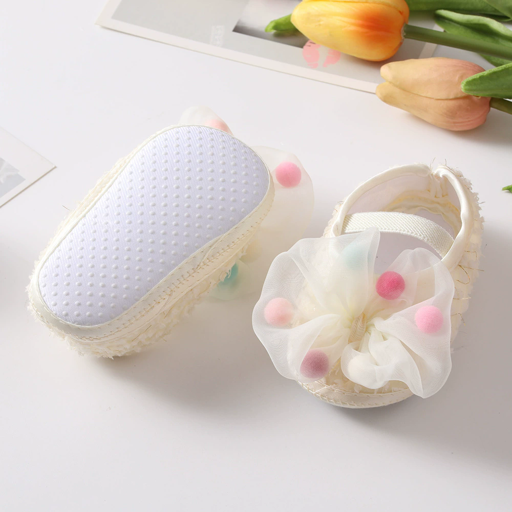 Baby Headband Shoes Set Cute Colorful Ball Princess Girl Hairbands 0-12 Months Newborn Cotton Shoes Infant Headwear Shoes