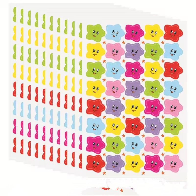 50pcs/5bags Cute Notebook Laptop Decals Star Number Letter Reward Sticker For Teacher Parent Kids Gift Toys